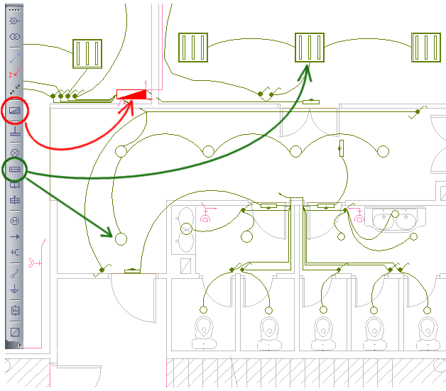 Dibujo de la instalación en planta